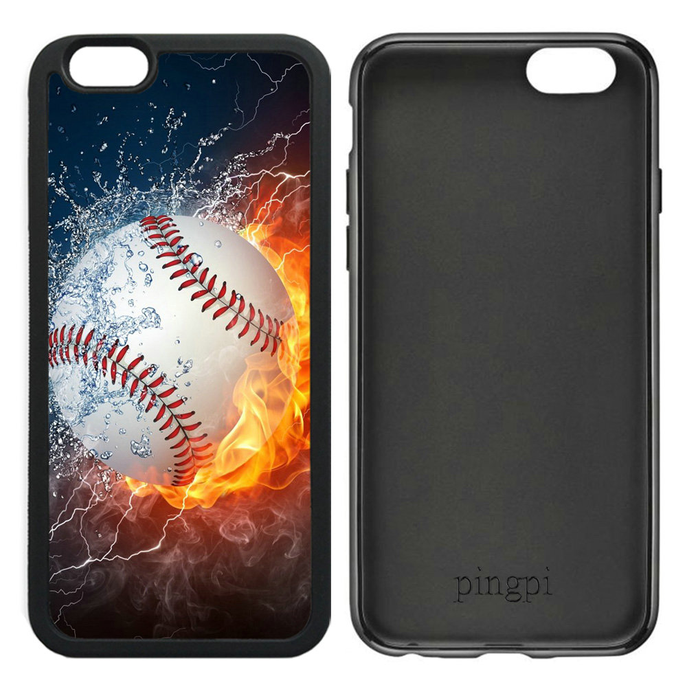 Flaming Baseball Fire and Water Case for iPhone 6 6S